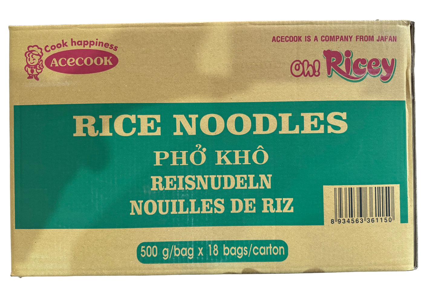 Acecook Oh! Ricey Rice Noodles Pho Kho 500g x18 Box