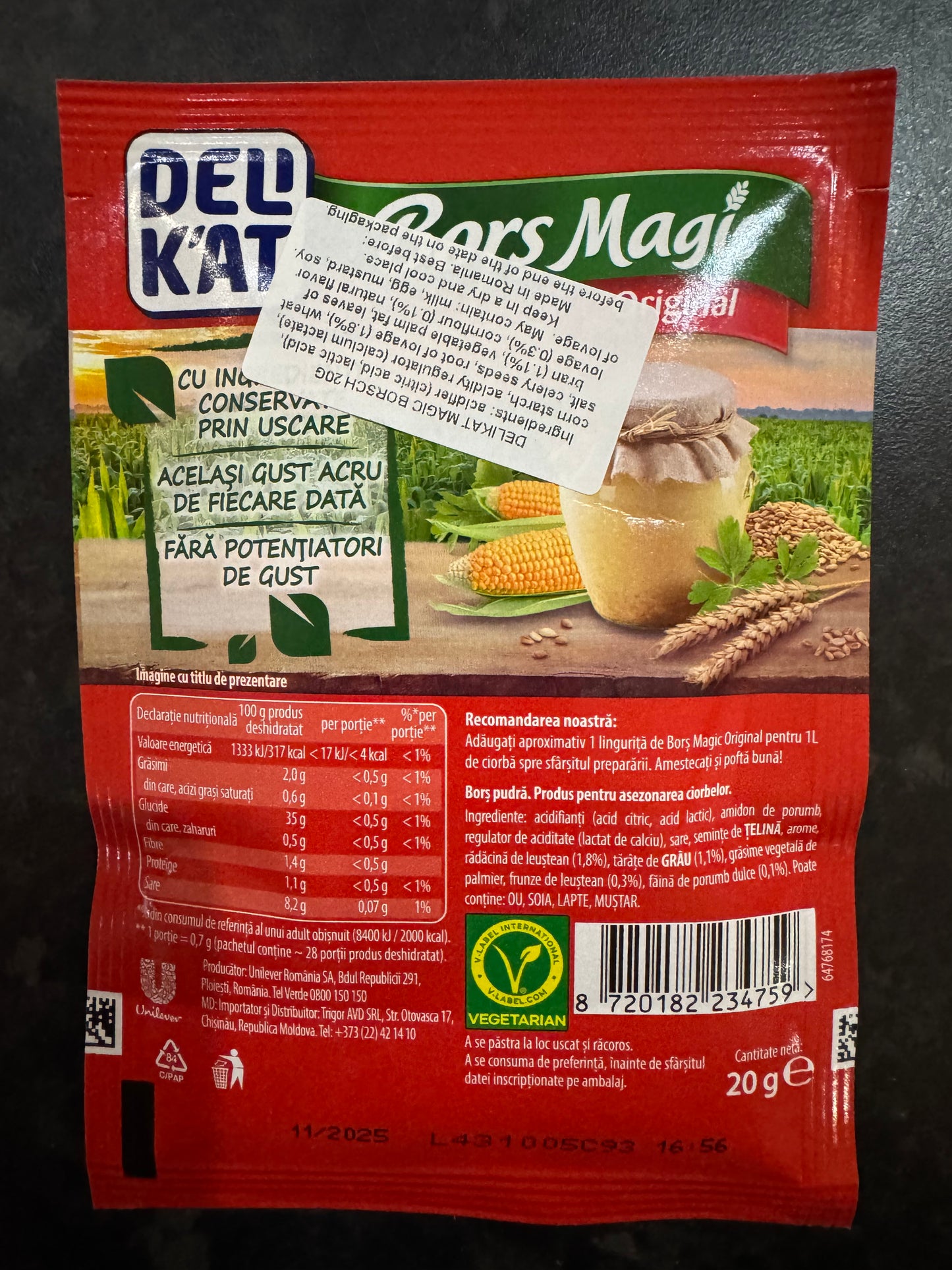 Romanian Delikat Bors Magic Original Ciorba Soup Seasoning 20g