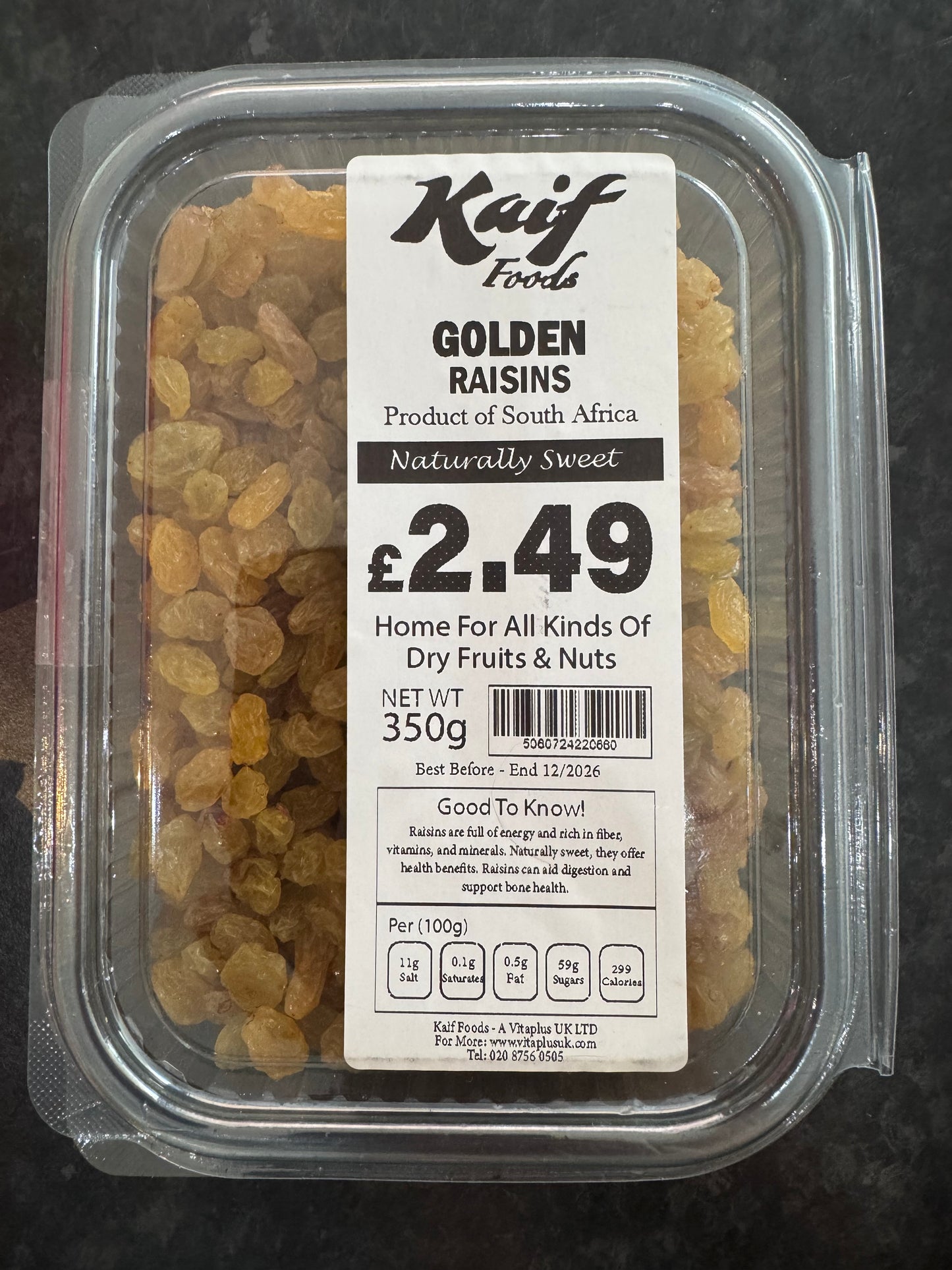 Kaif Golden Raisins 350g