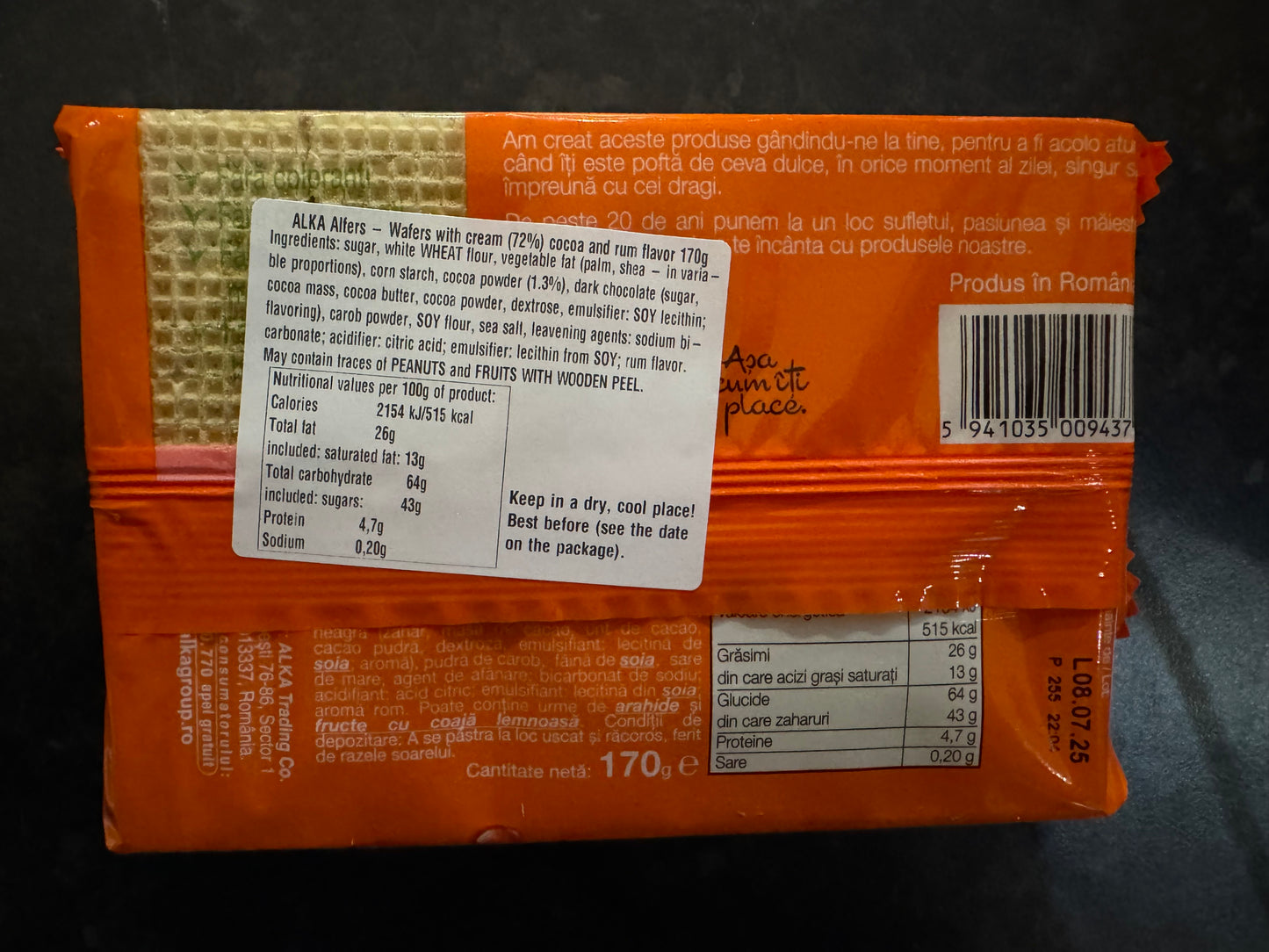 Alka Alfers Rum and Chocolate Wafers 170g