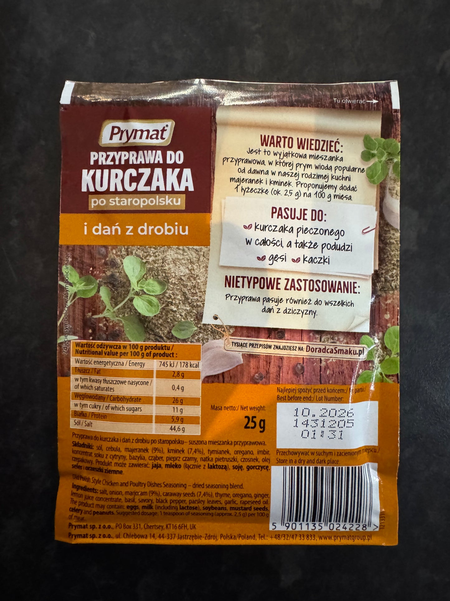 Prymat Old Polish Style Chicken Seasoning 25g