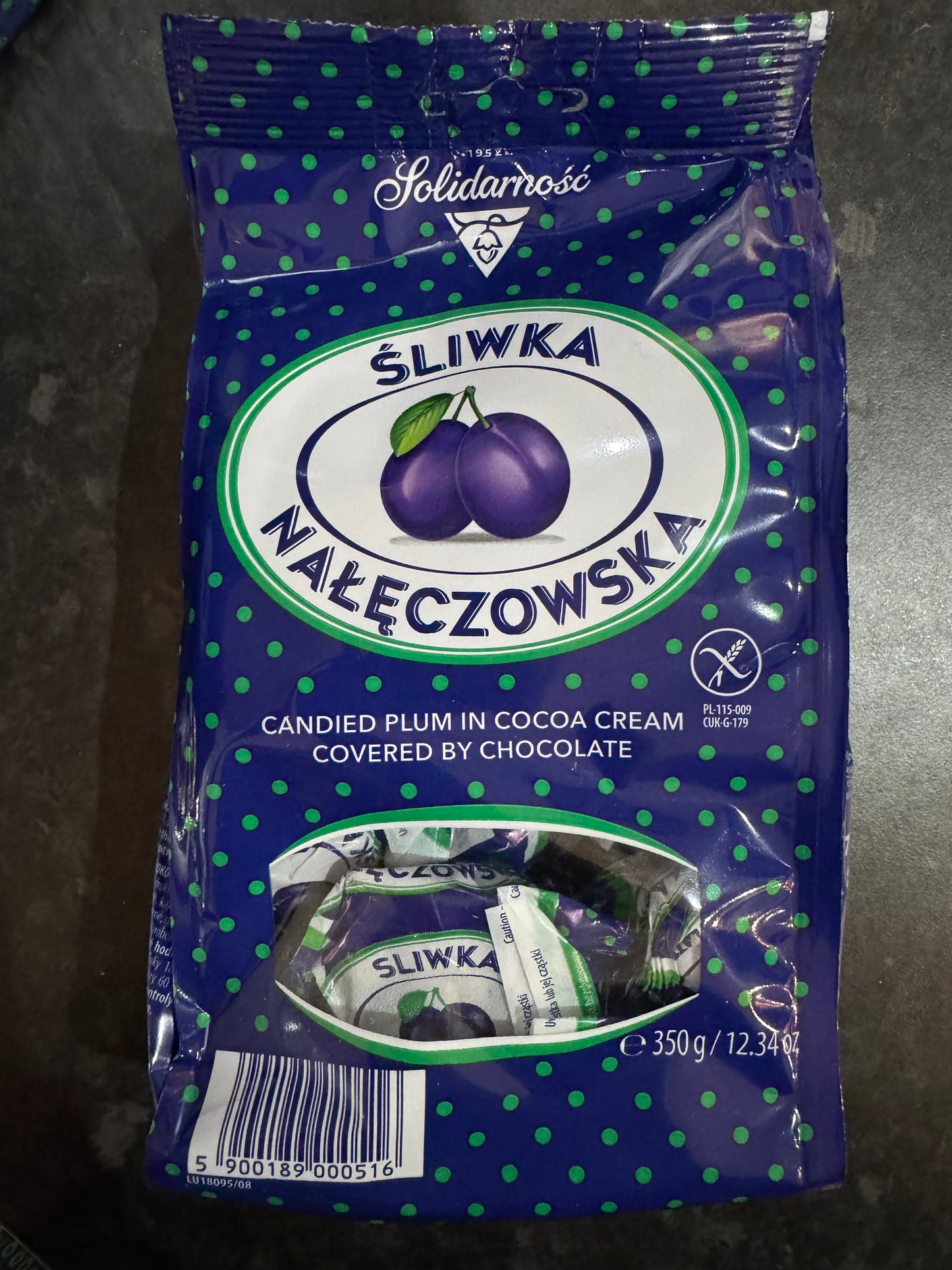 Solidarnosc Sliwka Naleczowska Plum in Chocolate 350g