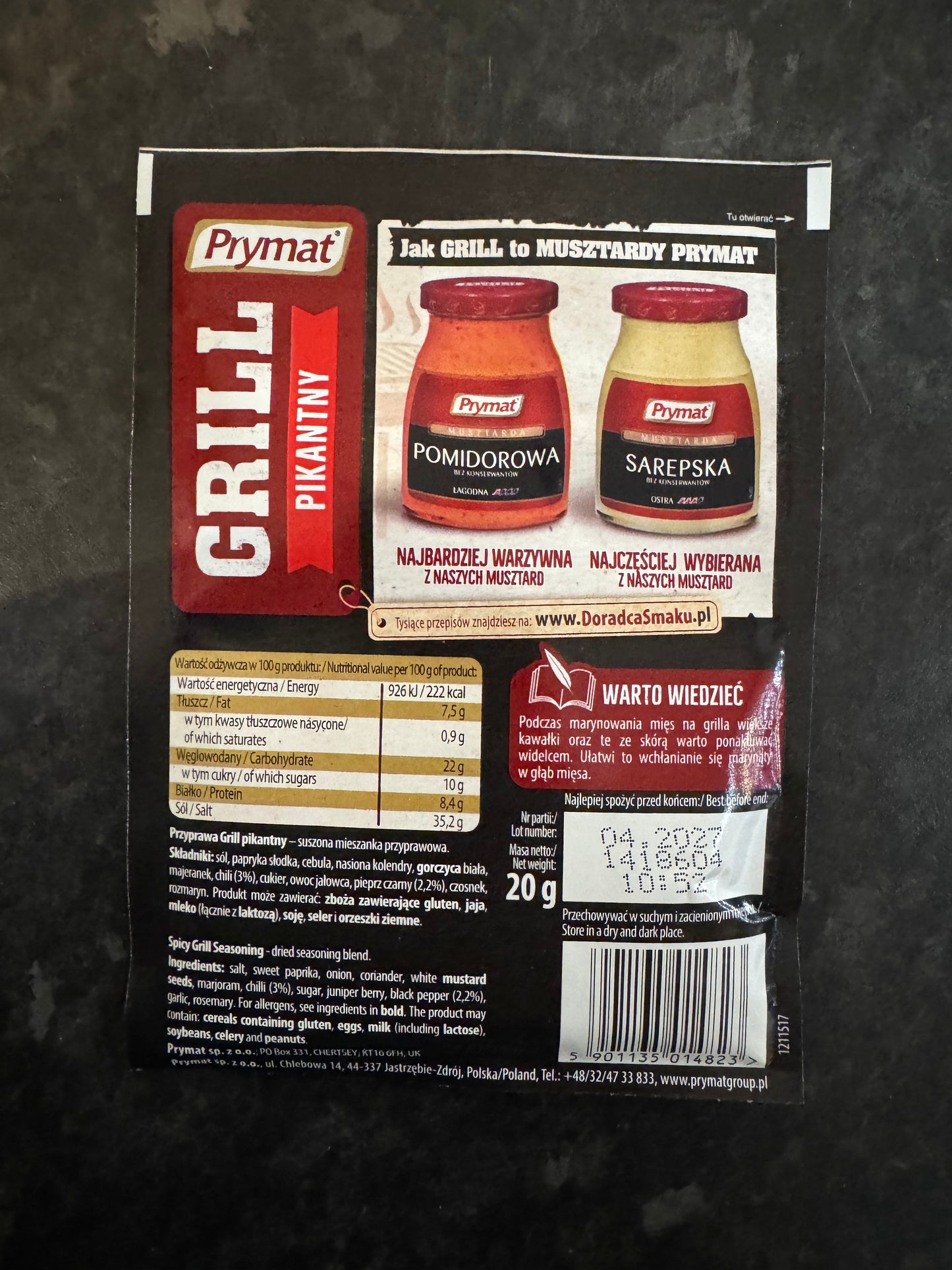 Prymat Grill Spicy Seasoning 20g