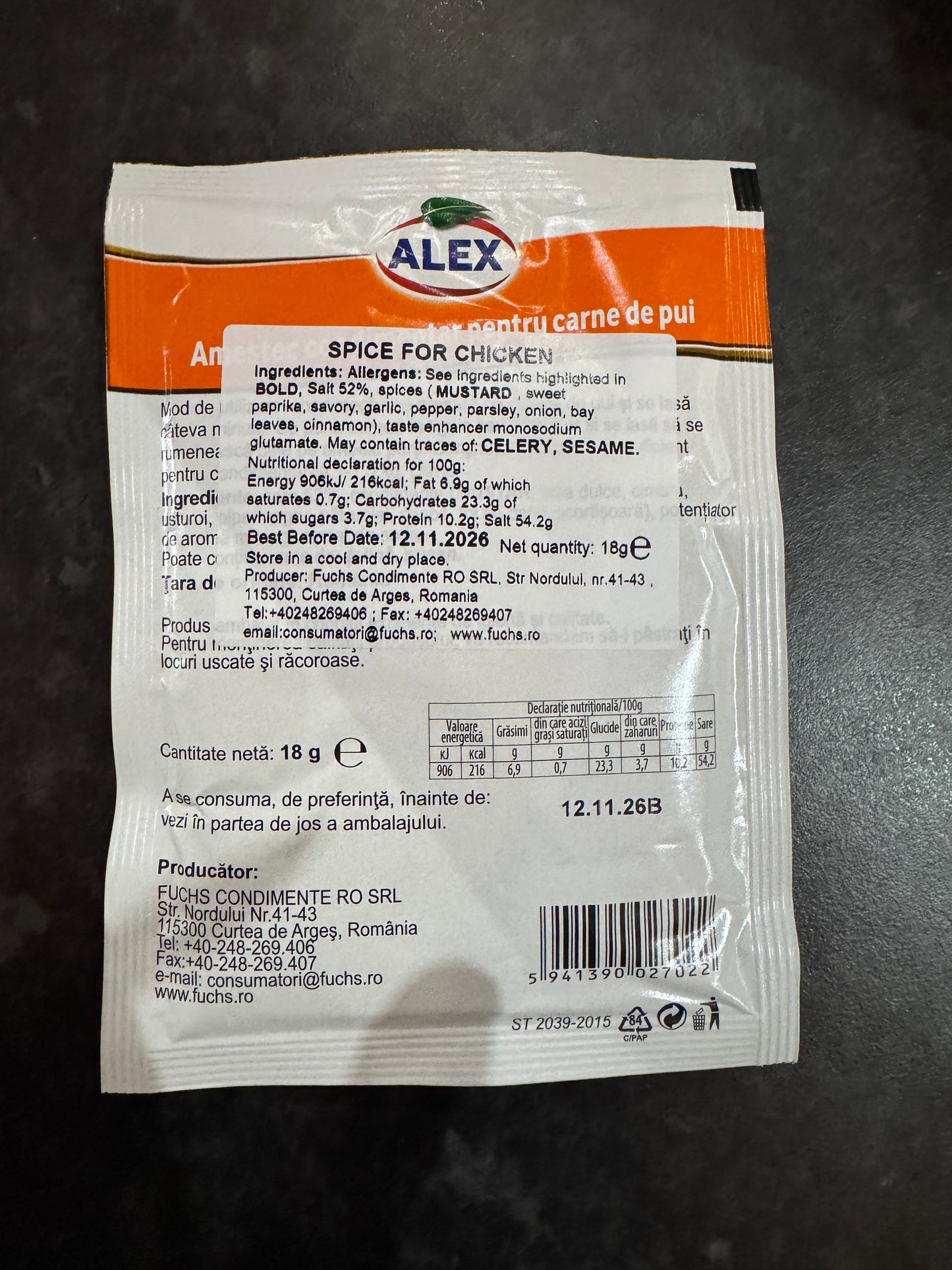 Alex Chicken Spice 18g