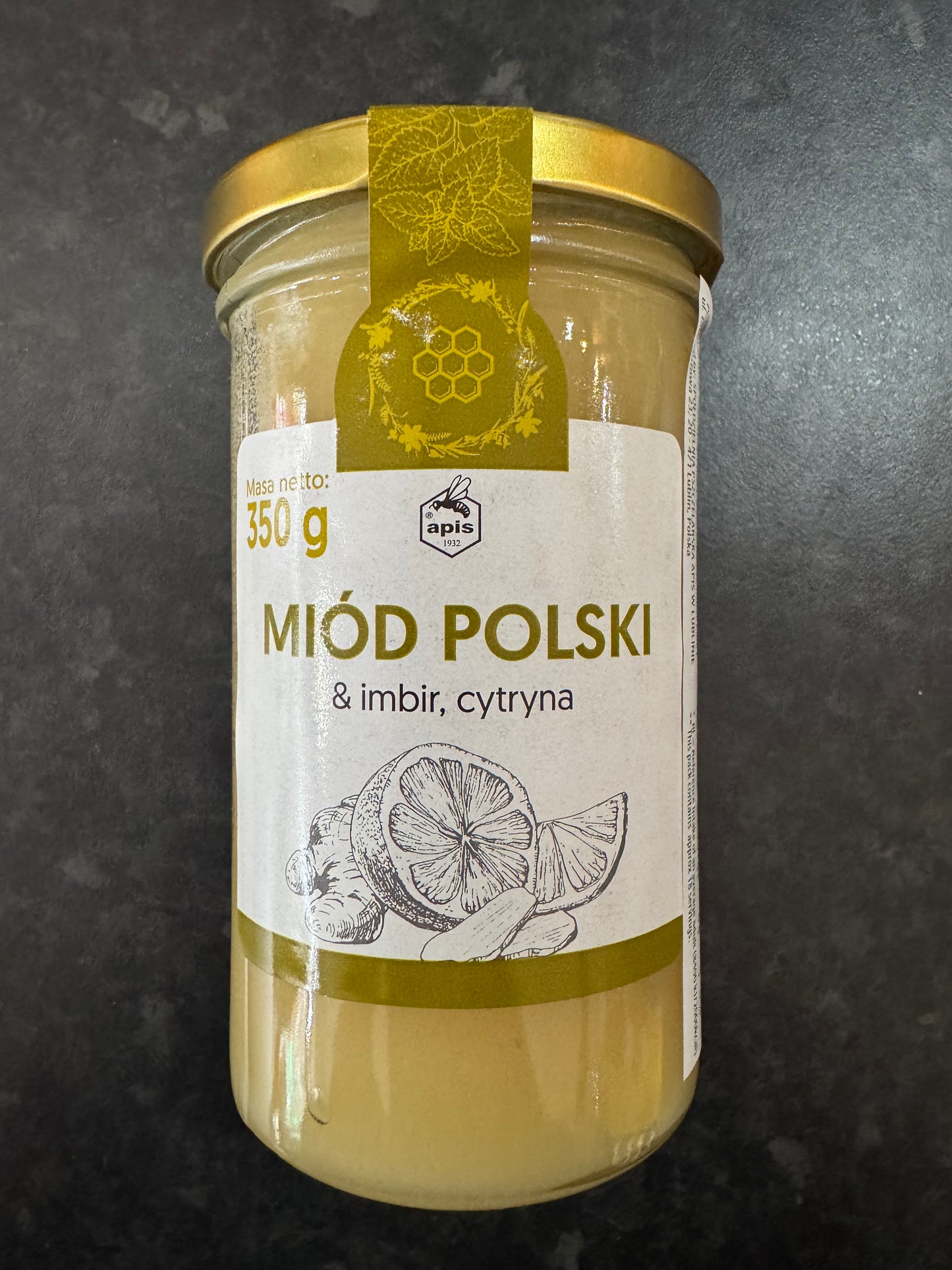 Apis Honey with Lemon & Ginger 350g