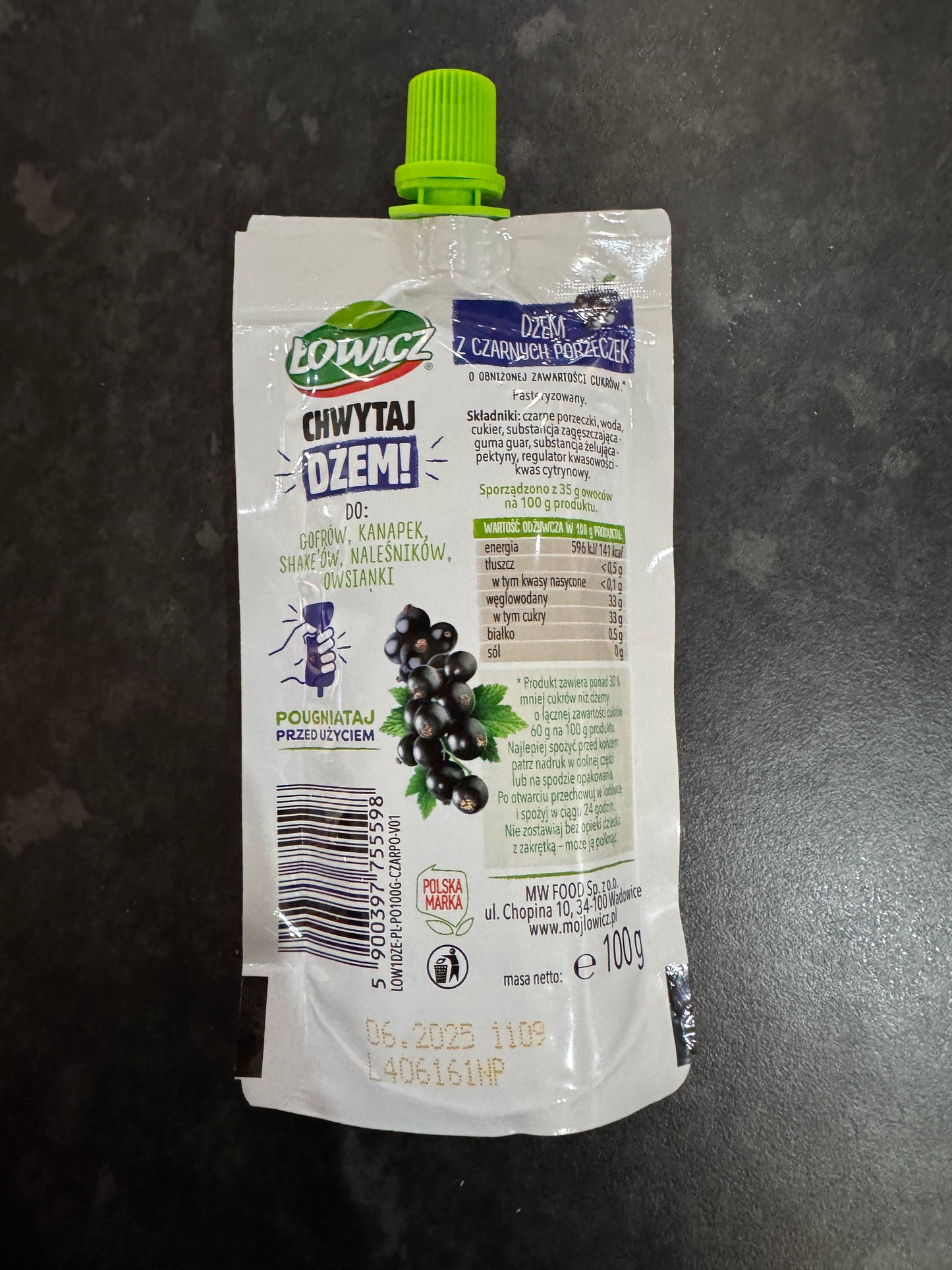 Lowicz Blueberry Jam Pouch 100g