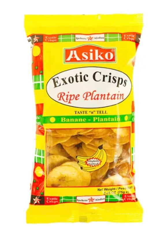 Asiko Exotic Slightly Salted Sweet Plantain Chips 75g