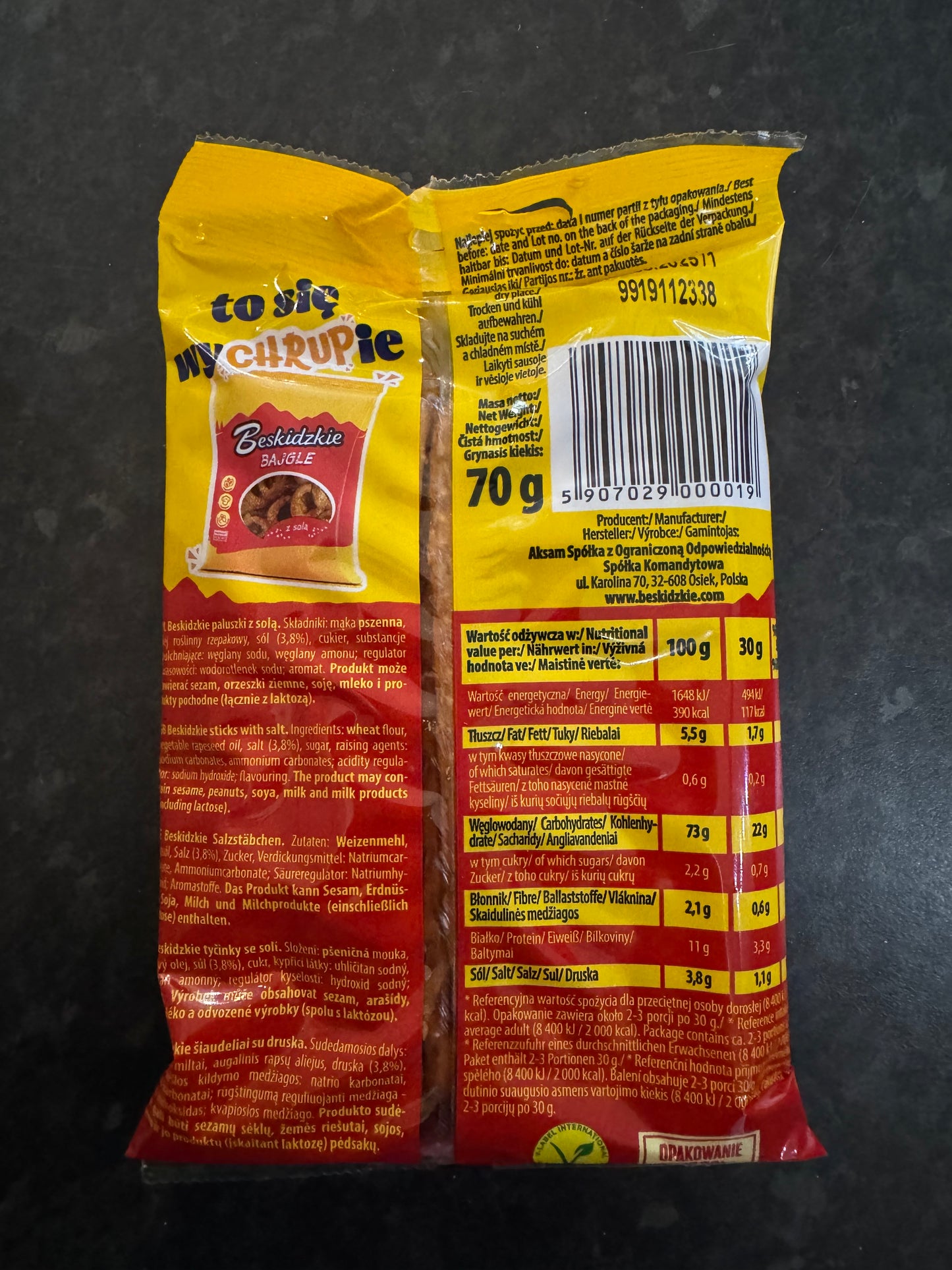 Aksam Beskidzkie Sticks with Salt 70g