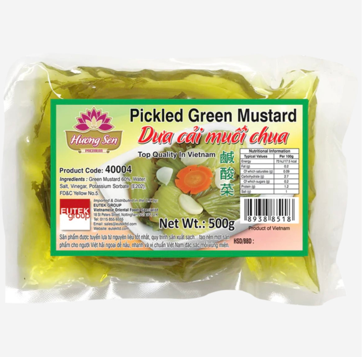 Huong Sen Pickled Green Mustard Leaves 500g