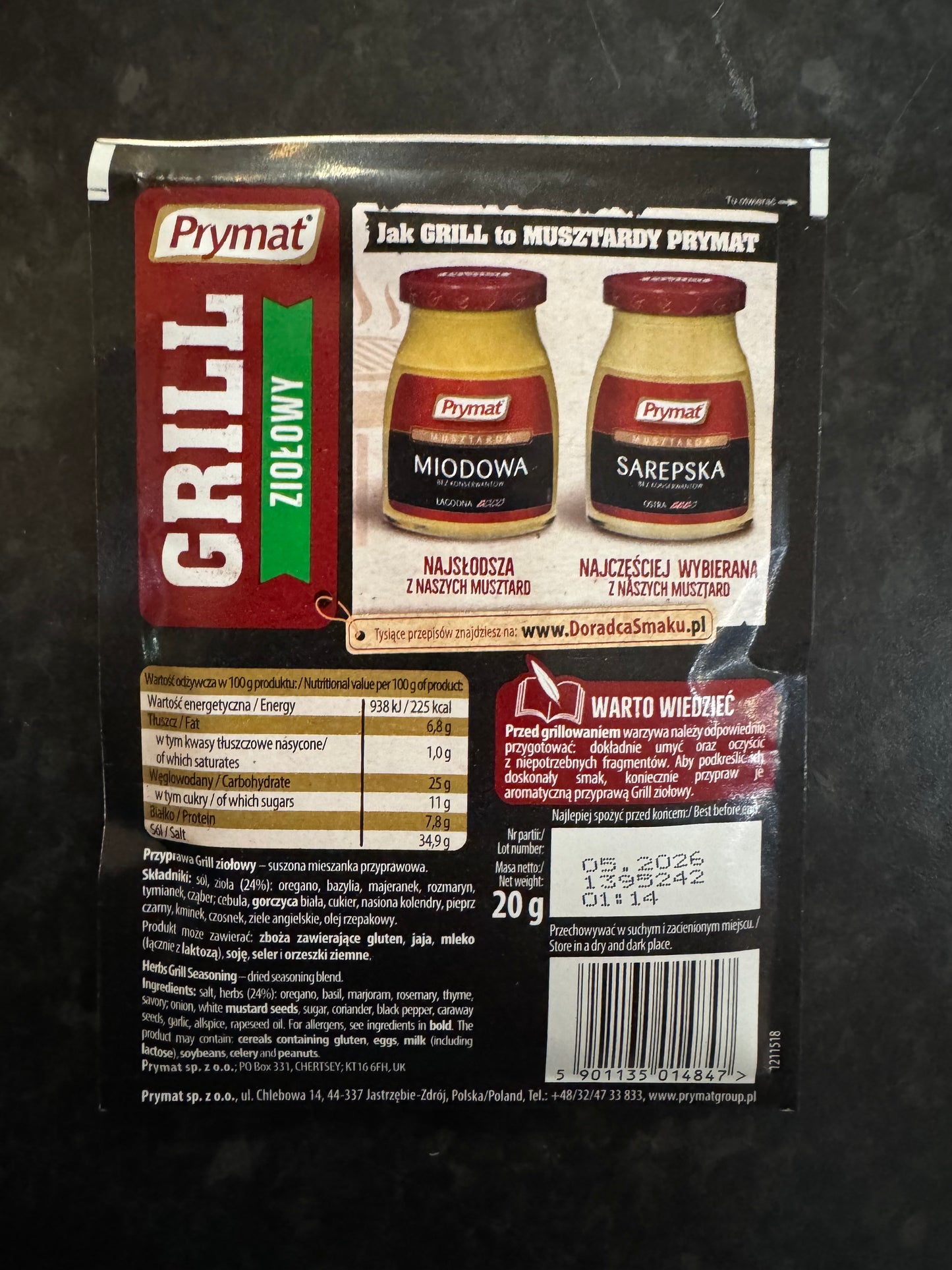 Prymat Grill Seasoning with Herbs 20g