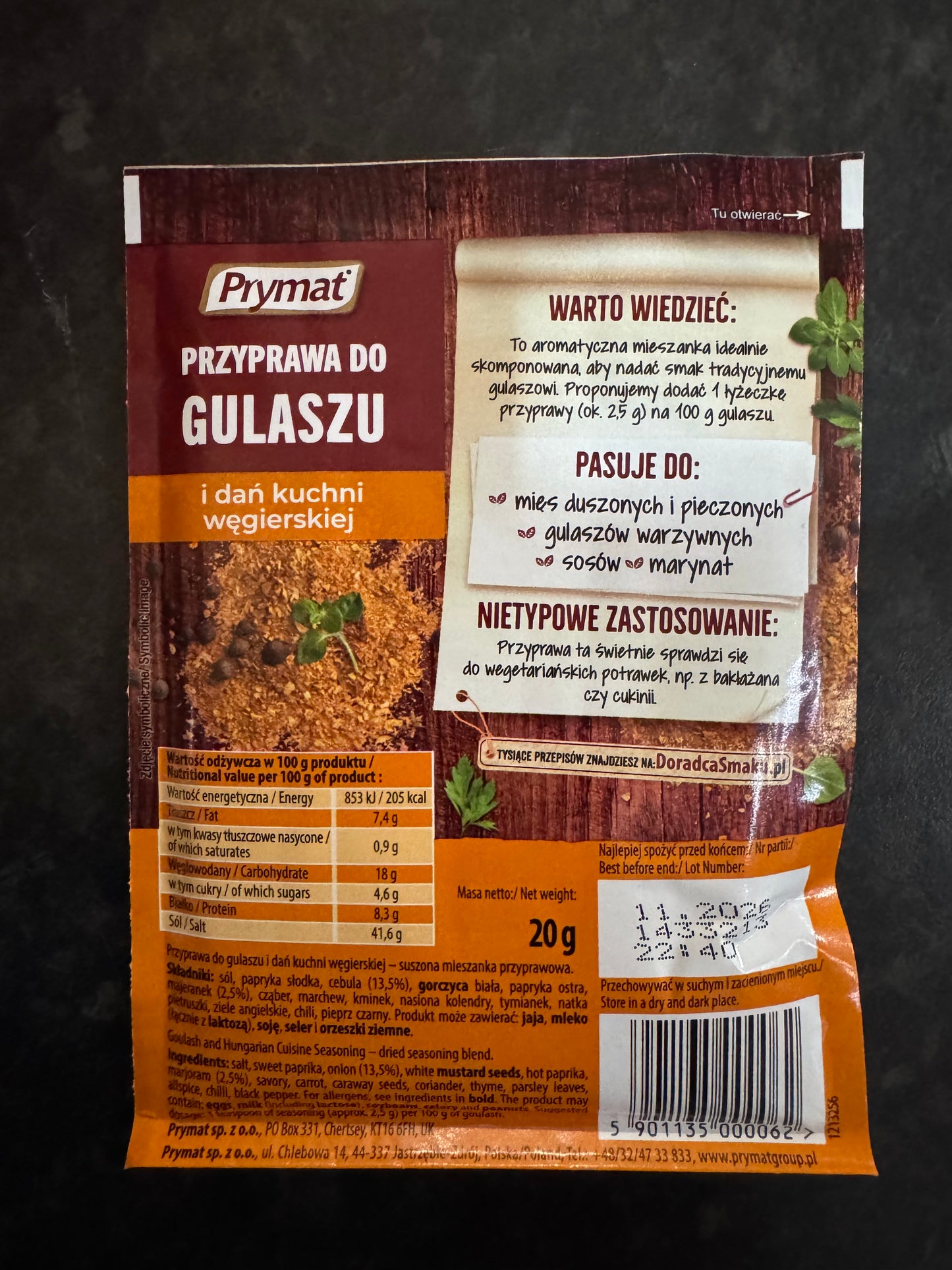 Prymat Hungarian Goulash Seasoning 20g