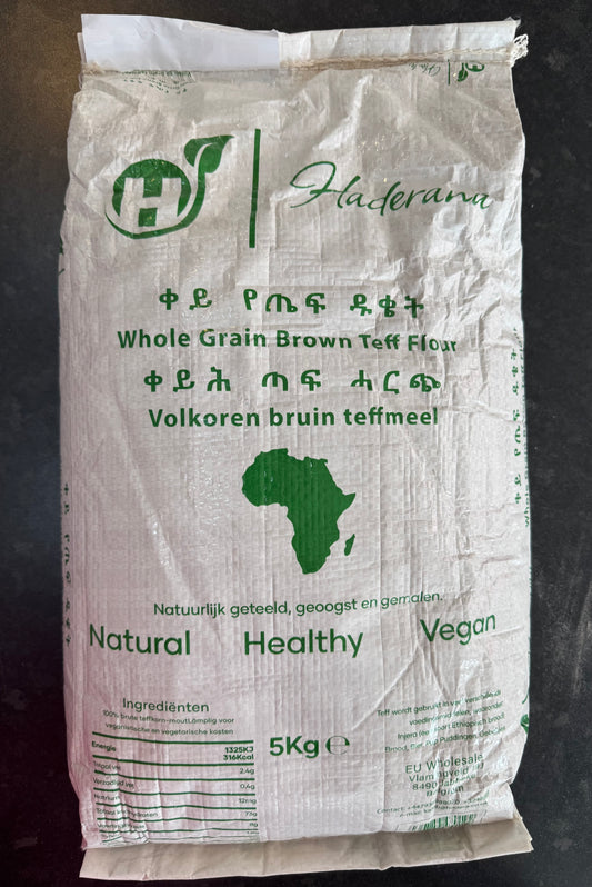 Haderana Ethiopian/Eritrean Whole Grain Brown Teff Flour 5Kg