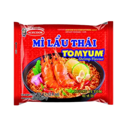 Acecook Mi Lau Thai TomYum Instant Noodles Shrimp Flavour 83g