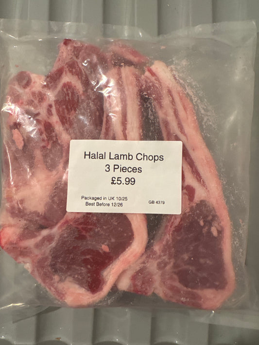 Halal Lamb Large Chops 3pc