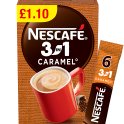 Nescafe 3in1 Caramel Instant Coffee 6 x 16g Sachets