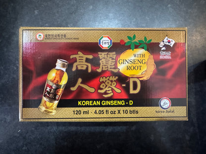 Korean Ginseng Whole Root Drink 10x120ml Box