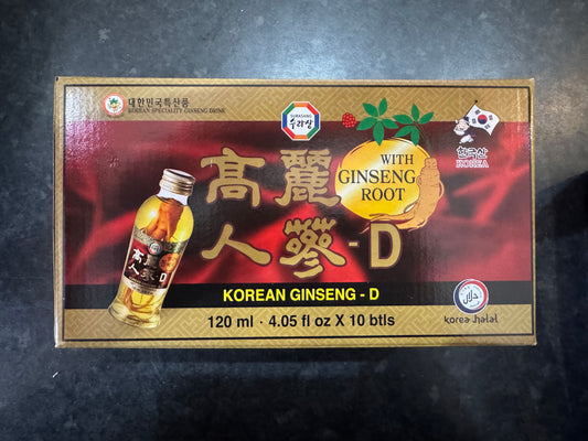 Korean Ginseng Whole Root Drink 10x120ml Box