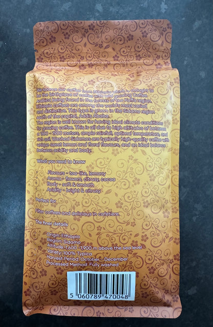 Ethiopian Sidamo Roasted Coffee Beans 1Kg