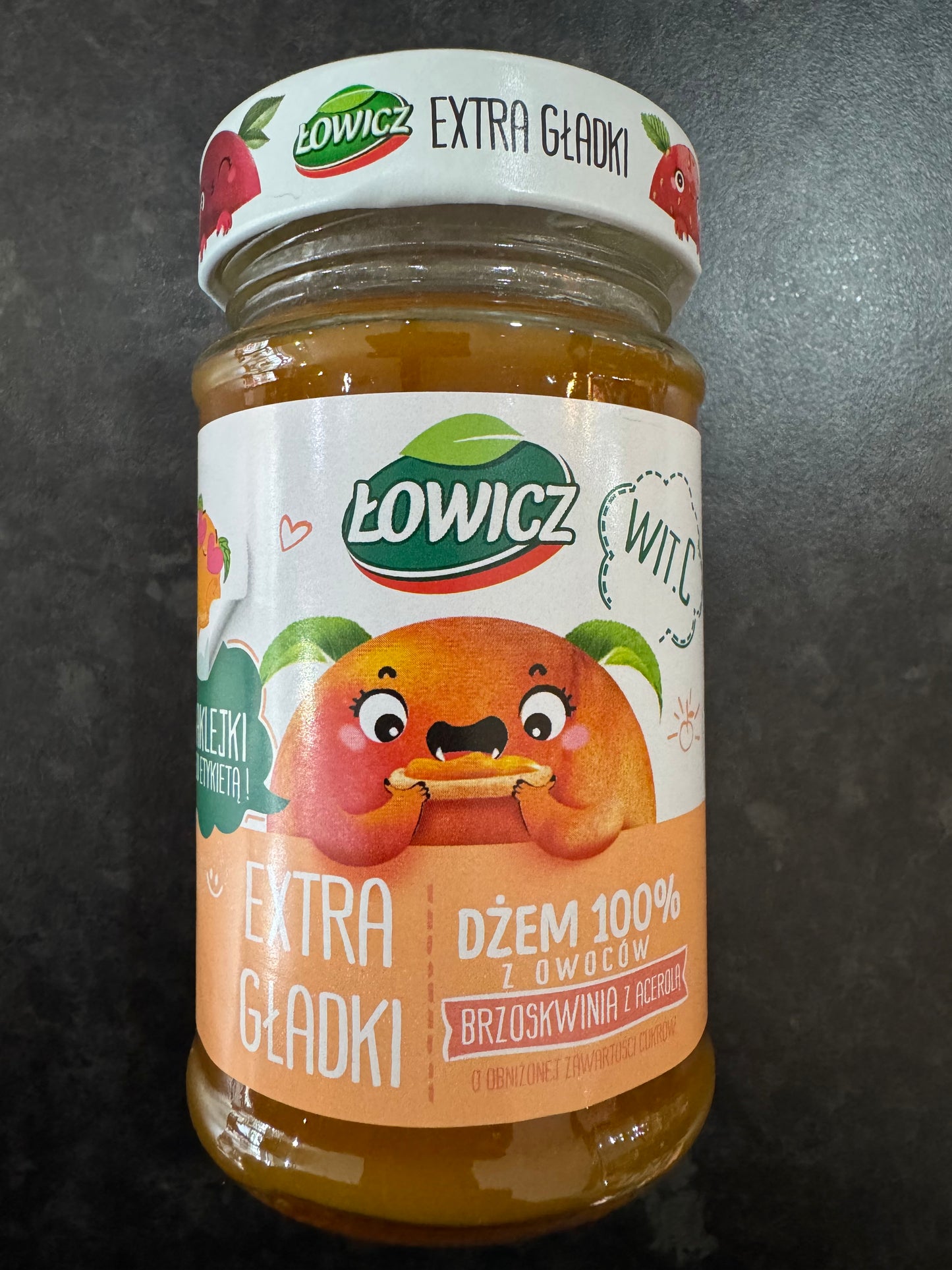 Lowicz Peach Jam with Vitamin C 225g