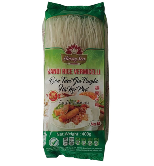 Huong Sen Hanoi Rice Vermicelli 1.2mm (Size M) Bun Tuoi Gia Truyen Ha Noi Pho 400g