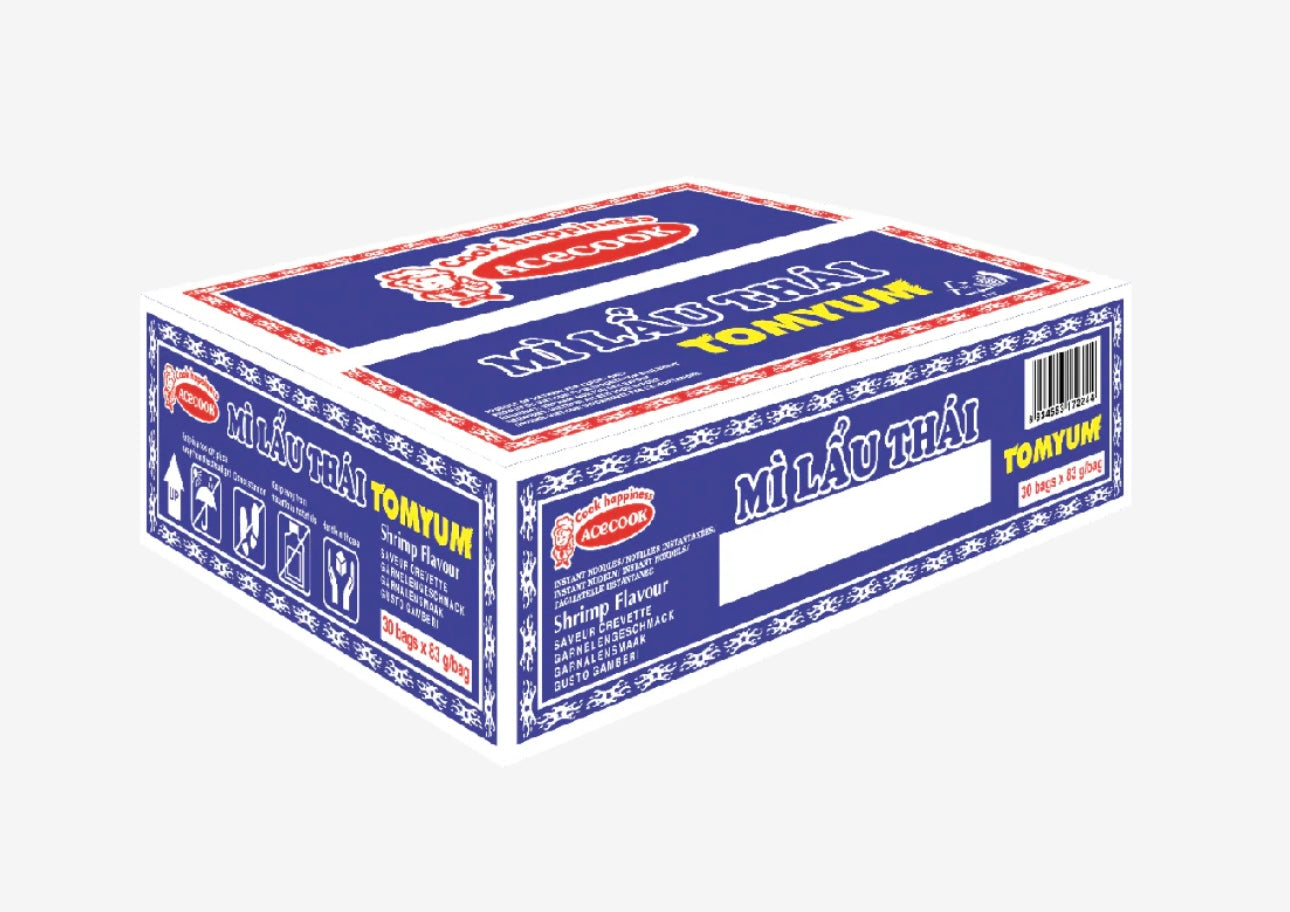 Acecook Mi Lau Thai TomYum Instant Noodles Shrimp Flavour 83g x30