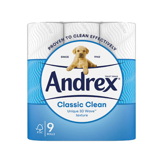 Andrex Classic Clean Toilet Tissue 9 Rolls