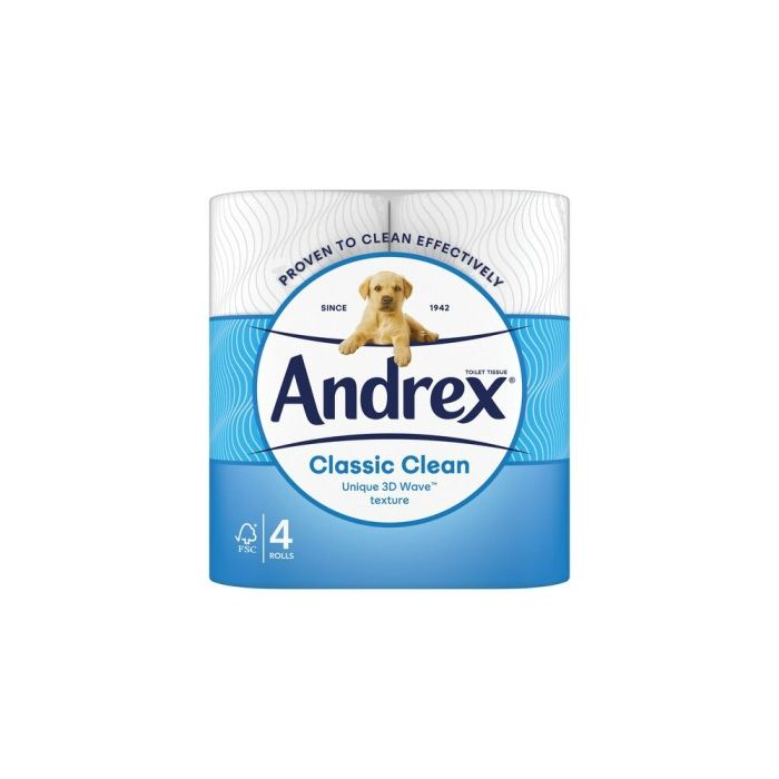 Andrex Classic Clean Toilet Tissue, 4 Rolls