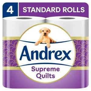 Andrex® Supreme Quilts Toilet Tissue, 4 Quilted Toilet Rolls