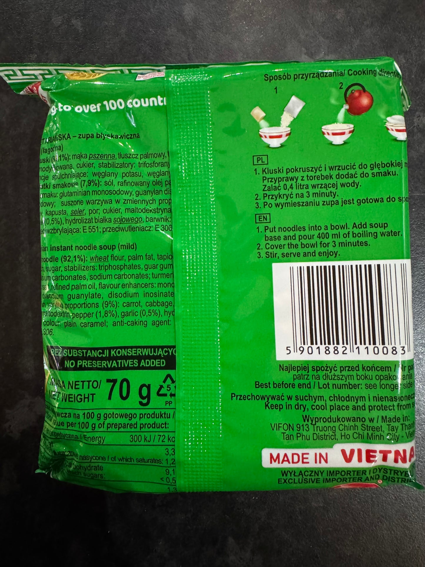 Vifon Vegetarian Instant Noodles 70g