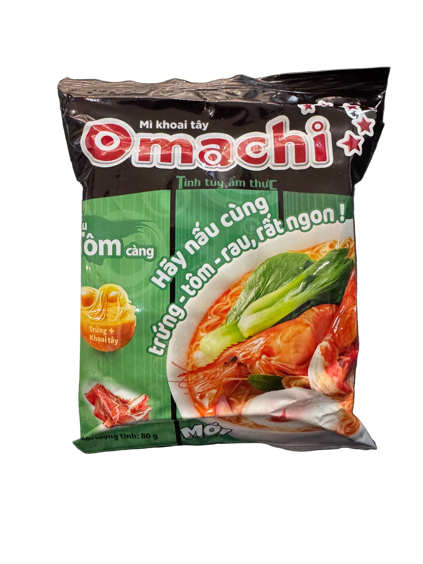 Omachi Shrimp Noodles Mi Tom Chua Cay Pack 80g