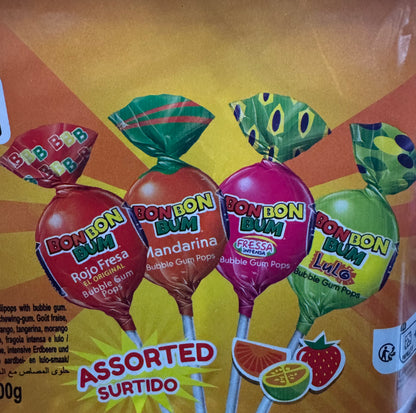 Bon Bon Bum Assorted Surtido Gum Lollipop