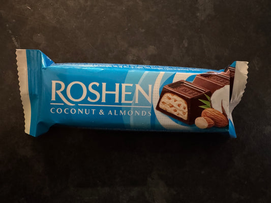 Roshen Coconut & Almond Chocolate Bar 29g