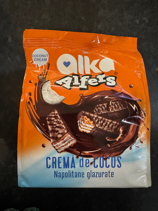 Alka Alfers Chocolate Covered Coconut Wafers 180g