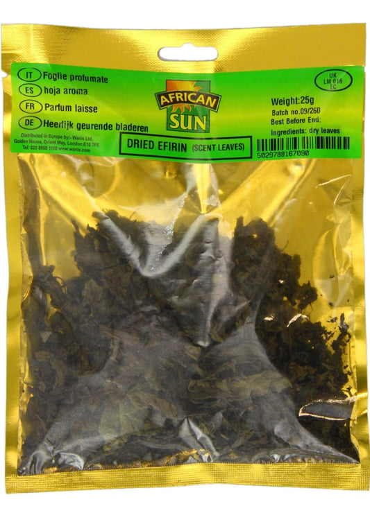 African Sun Dried Efirin / Scent Leaf 25g