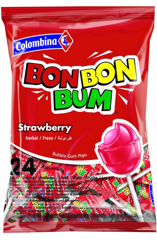 Bon Bon Bum Strawberry Lollipop