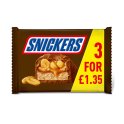 Snickers Caramel, Nougat, Peanuts & Milk Chocolate Bars Multipack 3 x 41.7g